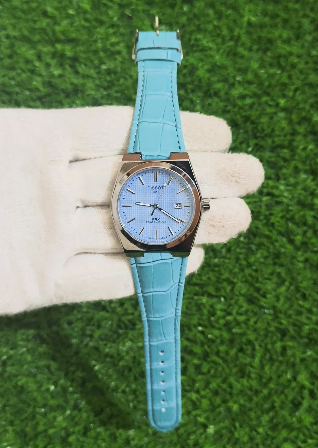 TISSOT PRX POWEMATIC 80 LEATHER STRAP WATCH